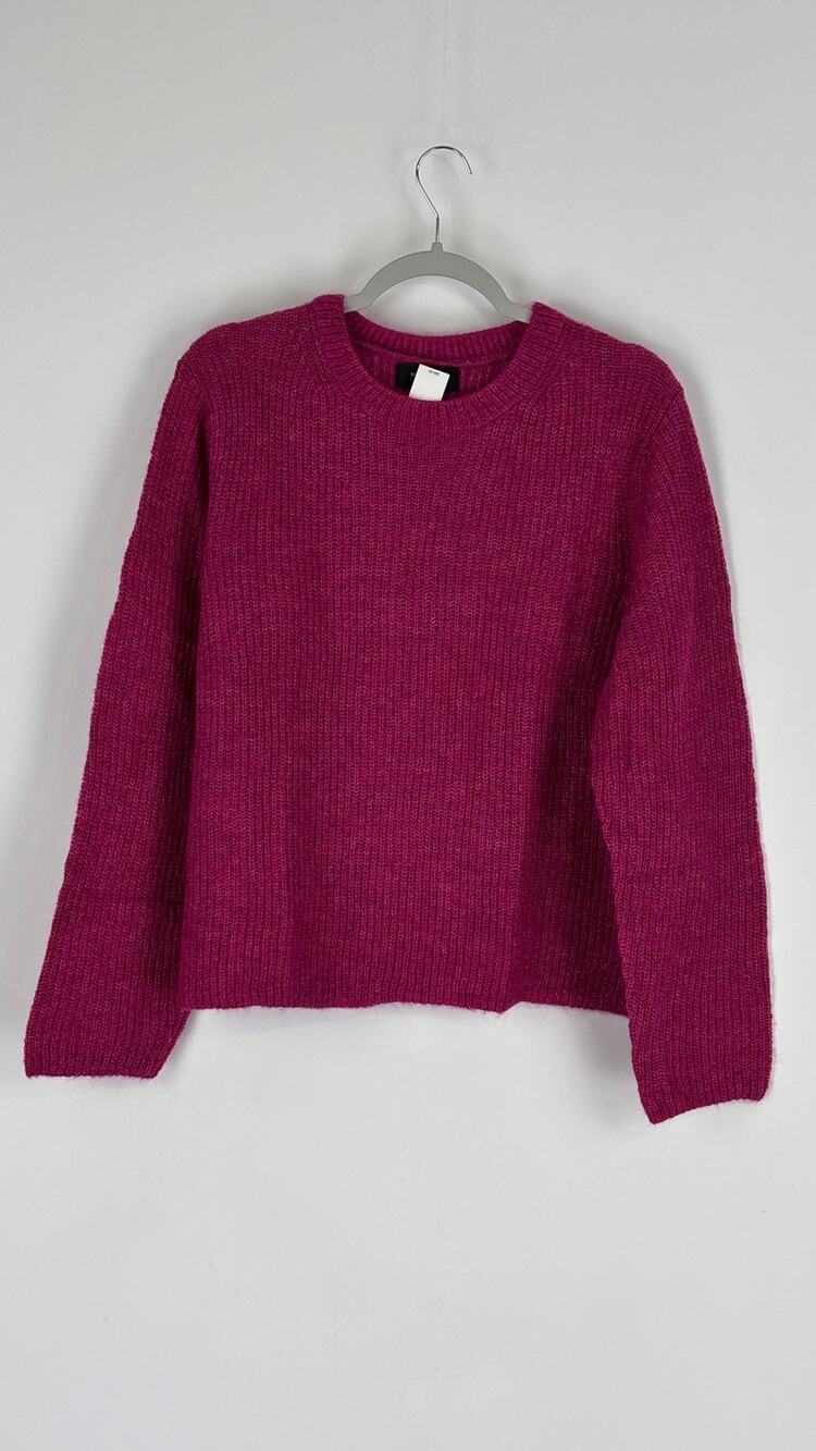 Banana Republic Wool Blend Cozy Ribbed Sweater Pullover Women Size XL Purple New